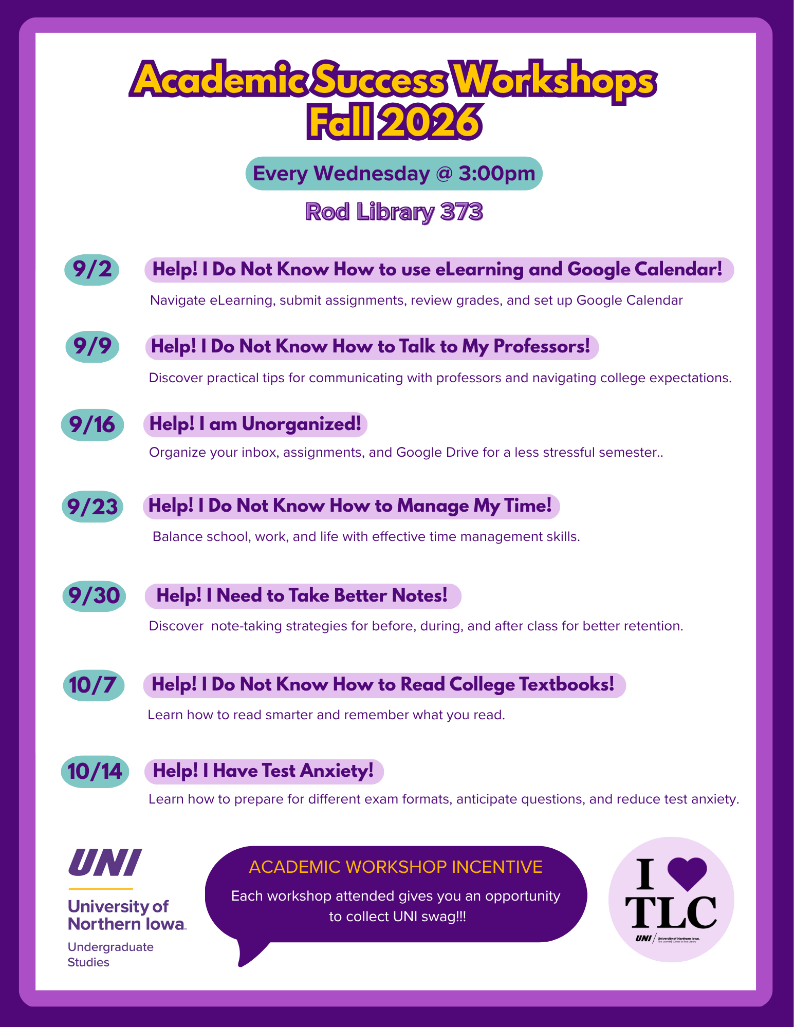 List of Workshops